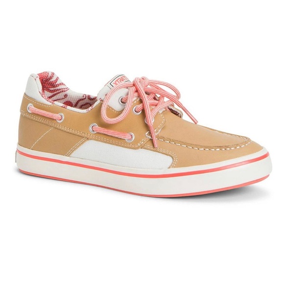 NEW! XTRATUF Women Tan & Coral Finatic II Boat Shoe Size 7 - Picture 3 of 3
